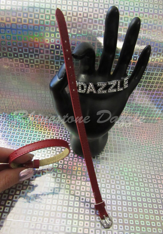 Red Genuine Leather Charm Bracelets for Slide Charms to Create a