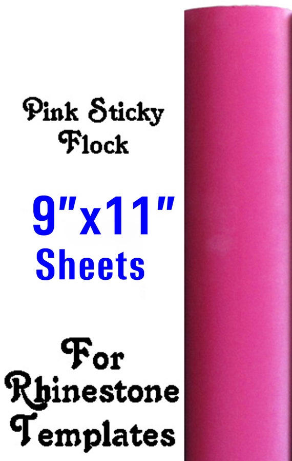 Sticky Flock Rhinestone Material , 9x11 Sheets for Vinyl Cutting