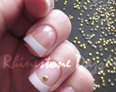 Gold circle nail studs sized 2mm for DIY, nail art design, metal studs, nail decoration, nail embellishments