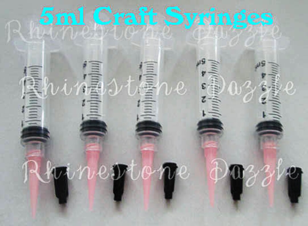 5PC Syringes With Tampered Tips and Closure Caps, 3ml Syringes, 3cc
