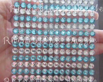 Clear Crystal and Aqua Rhinestone Stickers - 504 Pieces