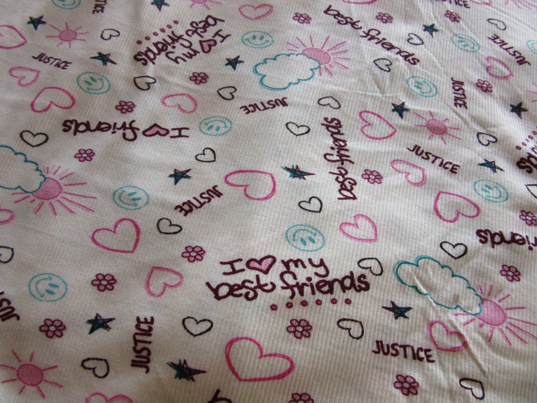 Printed Ribbed Knit Fabric, Printed Hearts and Best Friends Ribbed Knit  Fabric -  Canada