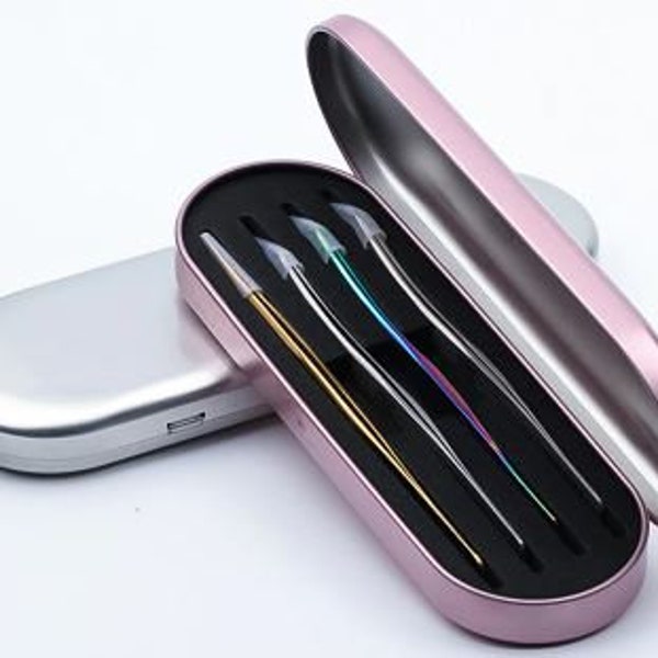 Chrome Tweezer Case - Holds 4 Tweezers - Protects Your Tools