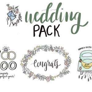 Hochzeits-/Verlobungskarte 3er-Pack (Truly So Happy for You, Congrats Kranz und WooHoo Ringkarten)