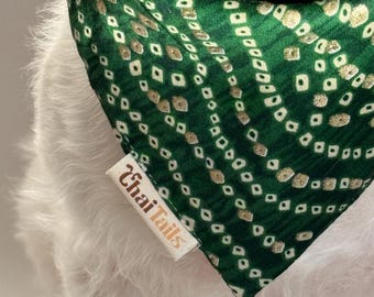 Handmade Cotton Dog Bandana | Indian Print (Bandhani)