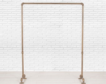 Gold Pipe Clothing Rack, Brass Garment Rack, Bronze Clothes Rack, Industrial Pipe Clothing Rack, Freestanding Clothing Storage, Clothes Rail