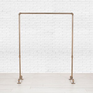 Gold Pipe Clothing Rack, Brass Garment Rack, Bronze Clothes Rack, Industrial Pipe Clothing Rack, Freestanding Clothing Storage, Clothes Rail