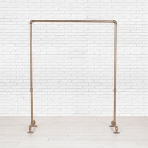 Gold Pipe Clothing Rack, Brass Garment Rack, Bronze Clothes Rack, Industrial Pipe Clothing Rack, Freestanding Clothing Storage, Clothes Rail