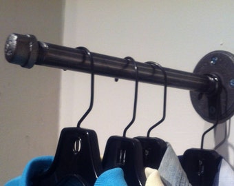Industrial Chic Wall Mounted Pipe Storage Hook, Ideal for Hanging Clothes, Hanging Plants, or Floating Shelf Brackets, Urban and Loft Style