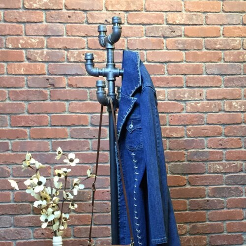 Industrial Coat Rack Stand Vintage Style Clothing Pipe Rack Etsy