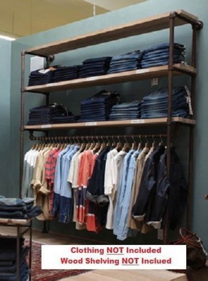 Clothing Garment Wall Rack 60 Wide Retail Store Fixture Etsy
