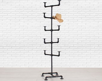 Hat Storage Rack | Hat Organization | Industrial Pipe Clothing Rack | Hat Tree | Pipe Hat Stand | Closet Organizer |FAST FREE SHIPPING!!!