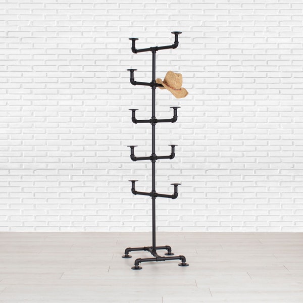 Hat Storage Rack | Hat Organization | Industrial Pipe Clothing Rack | Hat Tree | Pipe Hat Stand | Closet Organizer |FAST FREE SHIPPING!!!