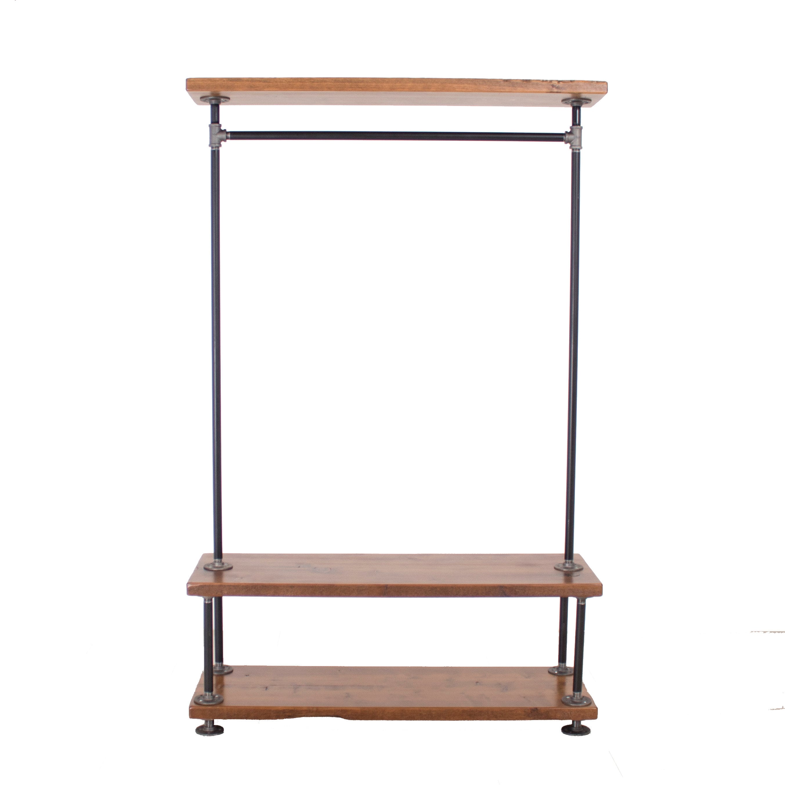 Industrial Pipe Clothing Rack with Cedar Wood Shelving by Etsy