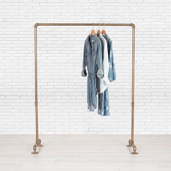 Industrial Pipe Clothes Rack Heavy Duty Rolling Wheels or Stationary Durable Powder Coated Finish Black White or Gold Color Pipes Etsy