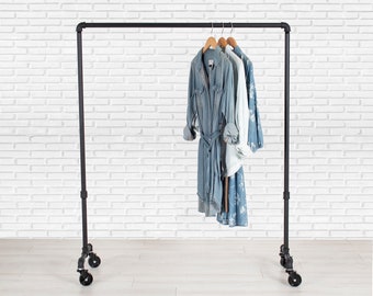 Garment Rack | Rolling Clothes Rack | Clothing Rack | Clothing Storage | Industrial Pipe Rolling Clothing Rack | FAST FREE SHIPPING!!!