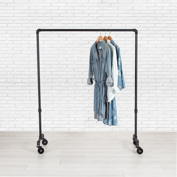 Garment Rack | Rolling Clothes Rack | Clothing Rack | Clothing Storage | Industrial Pipe Rolling Clothing Rack | FAST FREE SHIPPING!!!