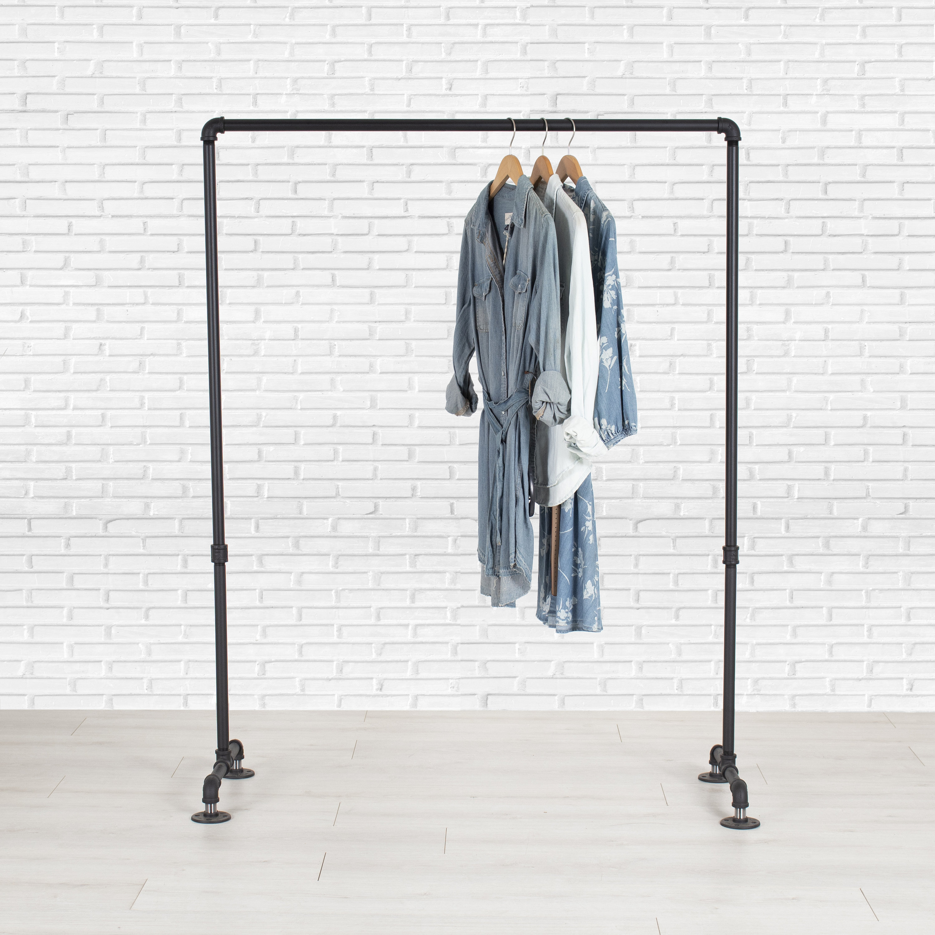 Industrial Pipe Clothes Rack Heavy Duty Rolling Wheels or Stationary Durable Powder Coated Finish Black White or Gold Color Pipes Etsy