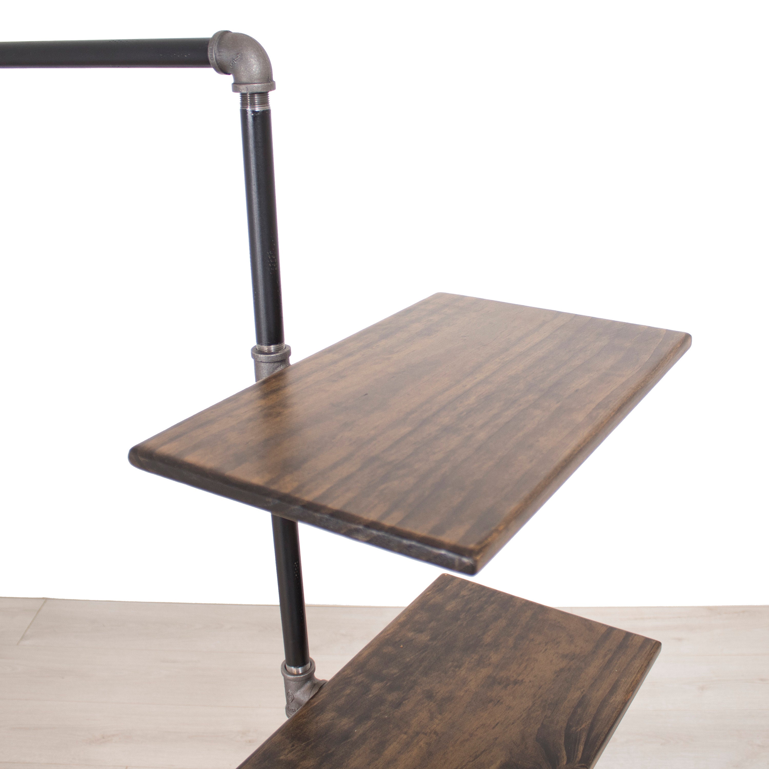 Clothing Rack Industrial Pipe Clothing Rack With Wood Etsy