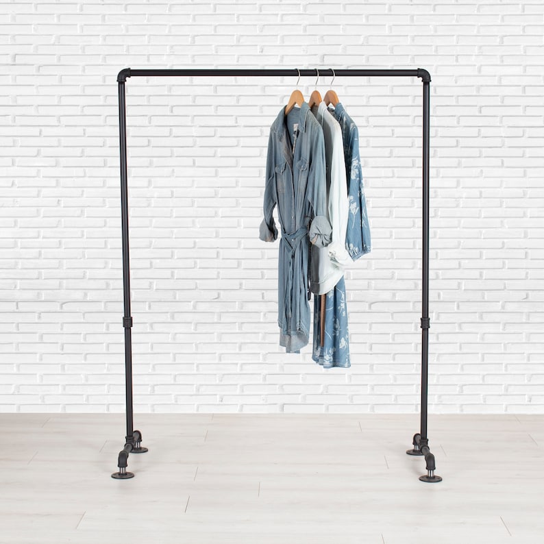 Garment Rack Clothing Rack Clothes Rack Industrial Pipe Clothing Rack Clothing Storage Clothes Rail Pipe FAST FREE SHIPPING image 1