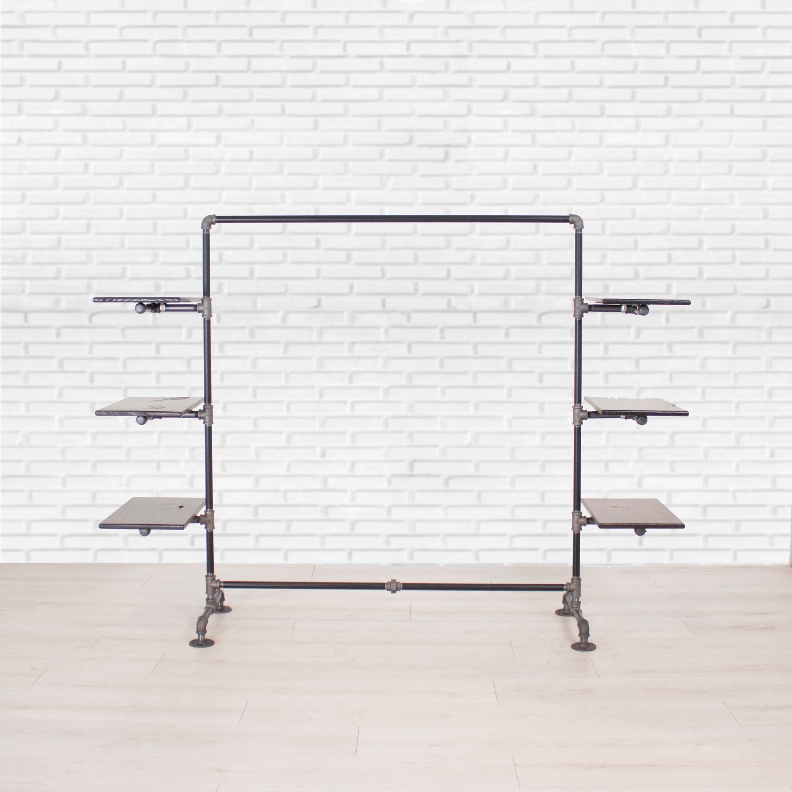 Clothing Rack Industrial Pipe Clothing Rack with Wood Etsy