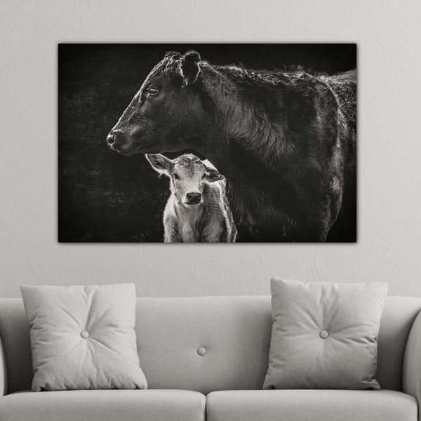 Cow Canvas Wall Art Etsy