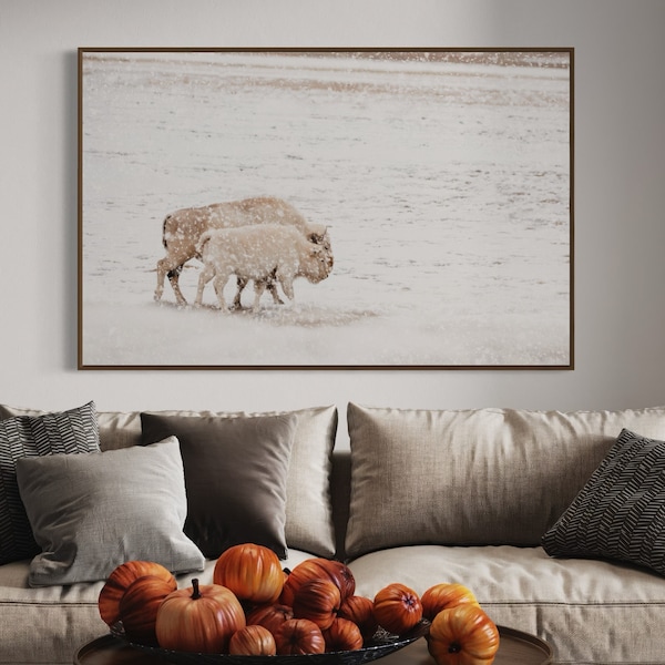 White Bison Wall Art - Spirit Buffalo Canvas Print - Native American Tatanka Bison Canvas Print - Large Bison Wall Art - Western Decor Print