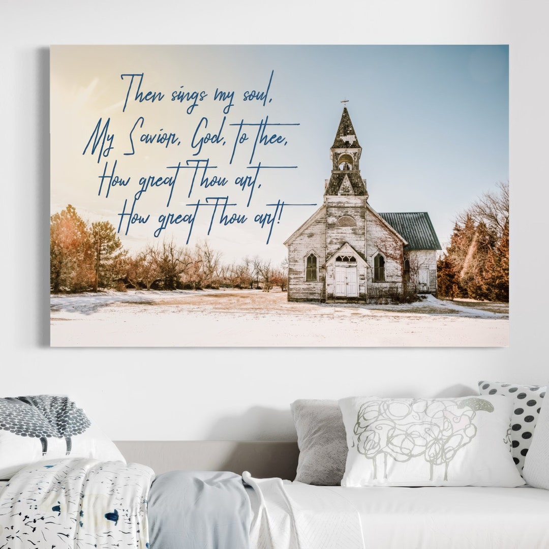 How Great Thou Art Hymn Lyrics Canvas Religious Wall Art Old Church how-great-thou-art-hymn-lyrics-canvas-religious-wall-art-old-church