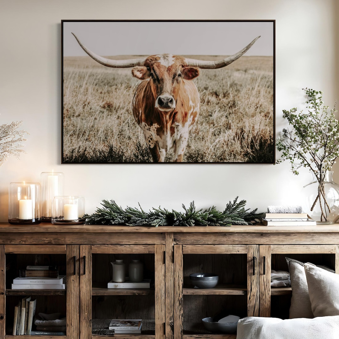 ハンドメイド(エギ&収納木箱)　Texas Longhorn Wooden Box Texas Flag Longhorn - Hinged Lid Decorative Storage