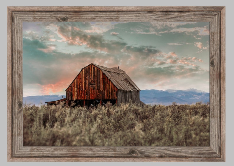 Old barn rustic wall art canvas print or photo. Colorado barn Etsy