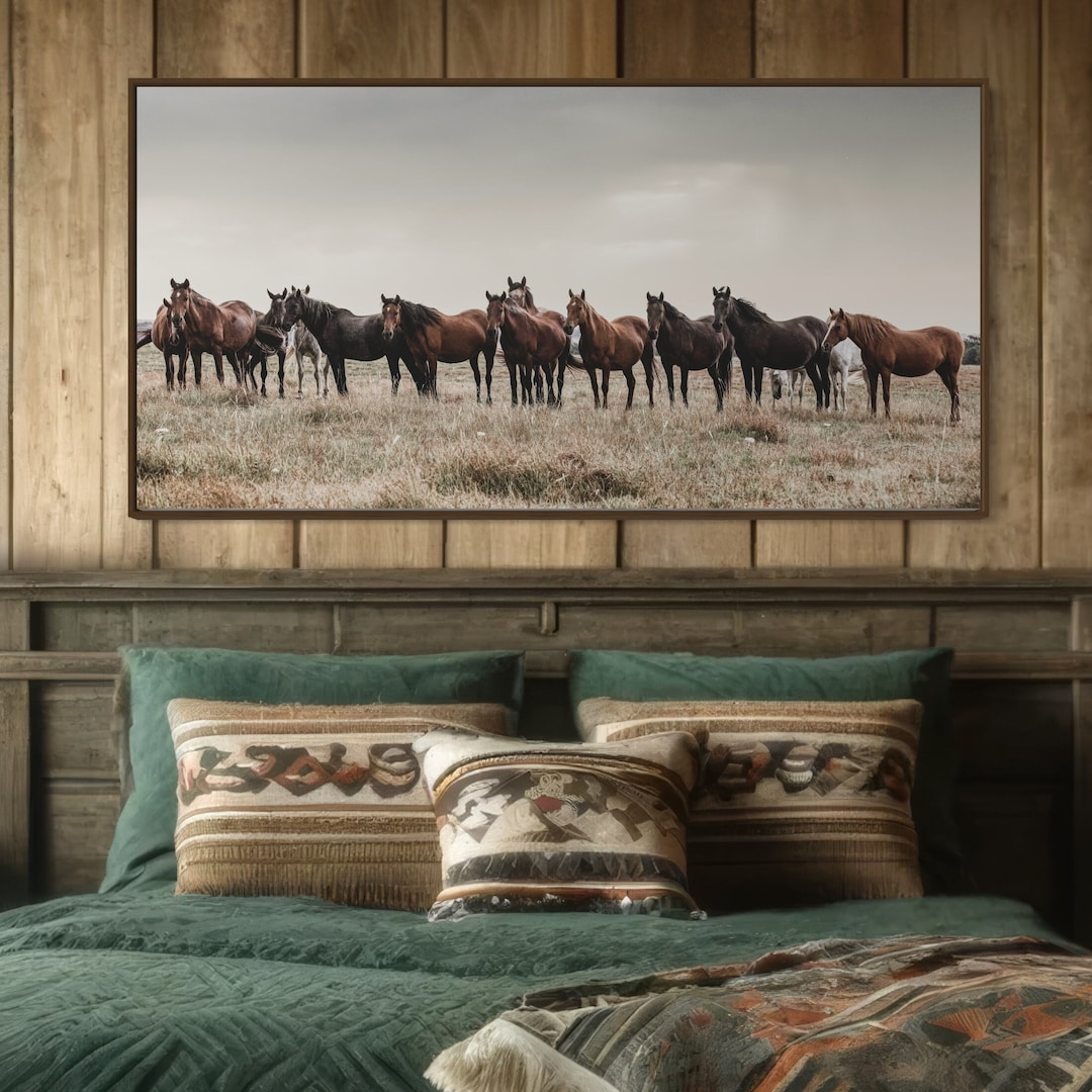 Upgrade Your 48x24 Inches 'Rustic Horse Farmhouse' (Style 1) Canvas To 60x30 Inches main image 0