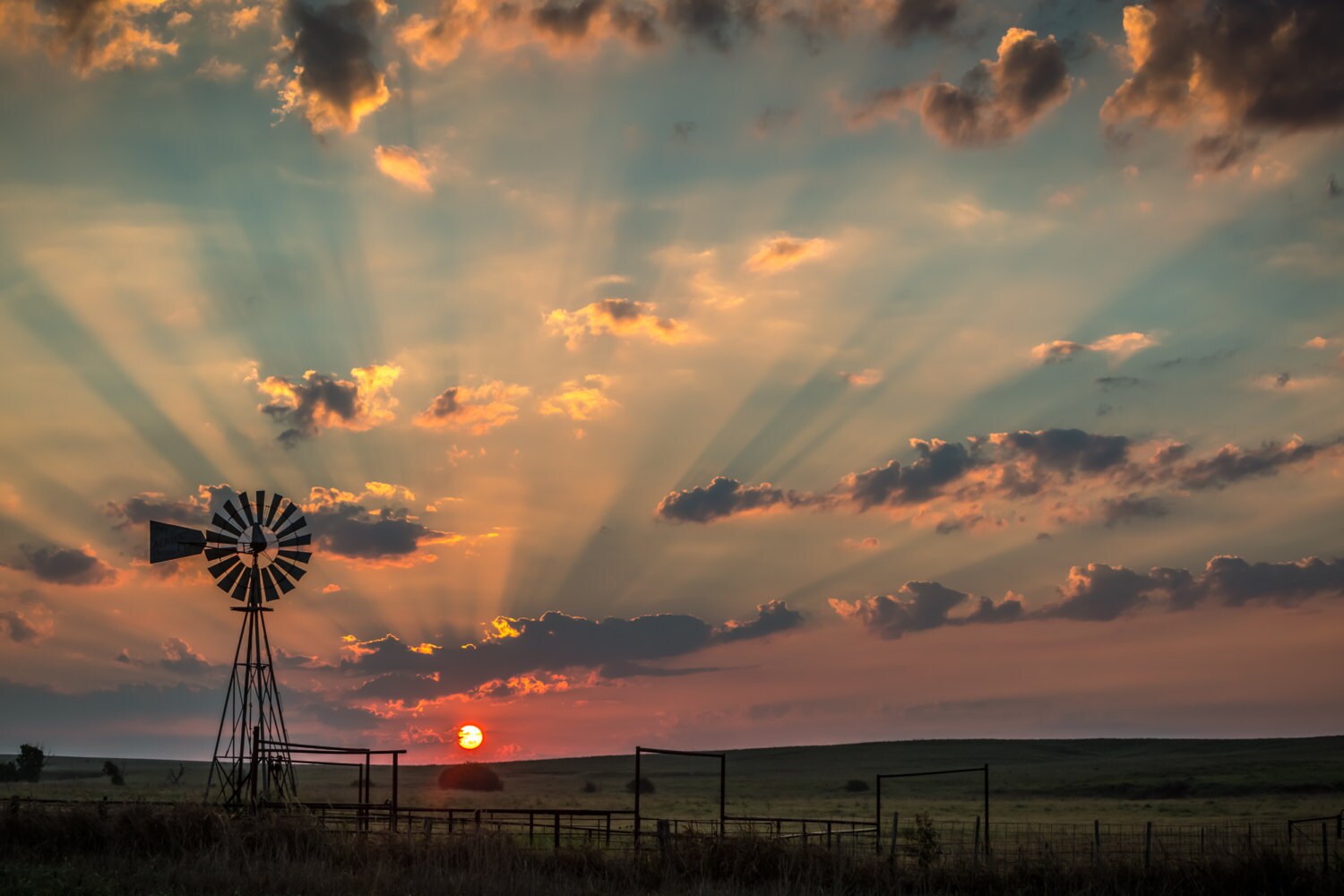 Oklahoma Windmill at sunrise photo or canvas western art Etsy