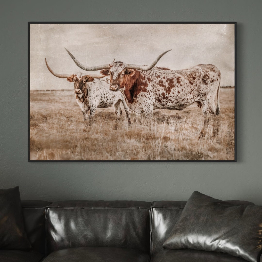 Longhorn Canvas Print - Longhorn Wall Art - Western Home Decor Rustic ...