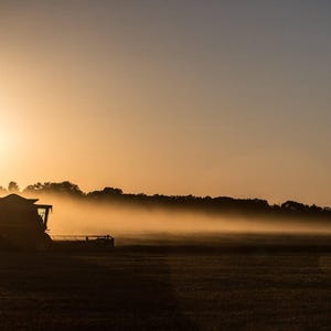 Farm Wall Art Panorama - Oklahoma Wheat Harvest Print - Farm Decor Canvas Wall Art - John Deere Combine Photo - Oversize Farmhouse Canvas image 5