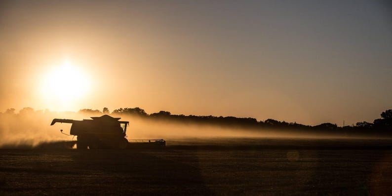 Farm Wall Art Panorama - Oklahoma Wheat Harvest Print - Farm Decor Canvas Wall Art - John Deere Combine Photo - Oversize Farmhouse Canvas image 5