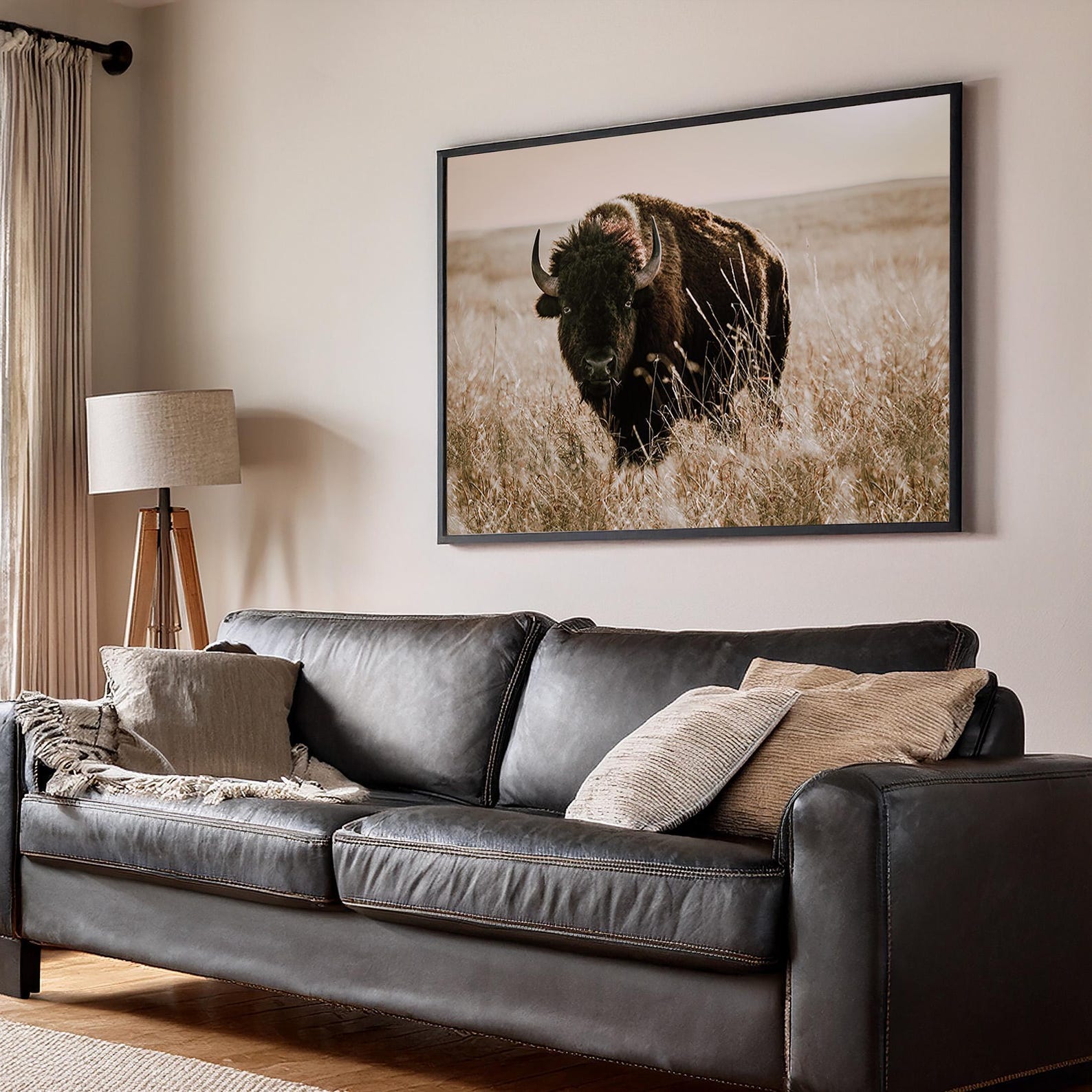 Buffalo Wall Art - Bison Canvas Print - Western American Bison Wall Art ...