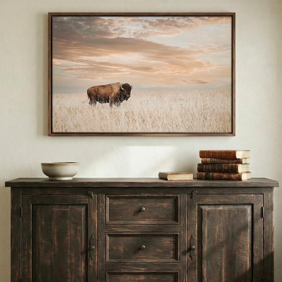 Bison Wall Art - Buffalo Canvas Print - Western Decor American Bison ...