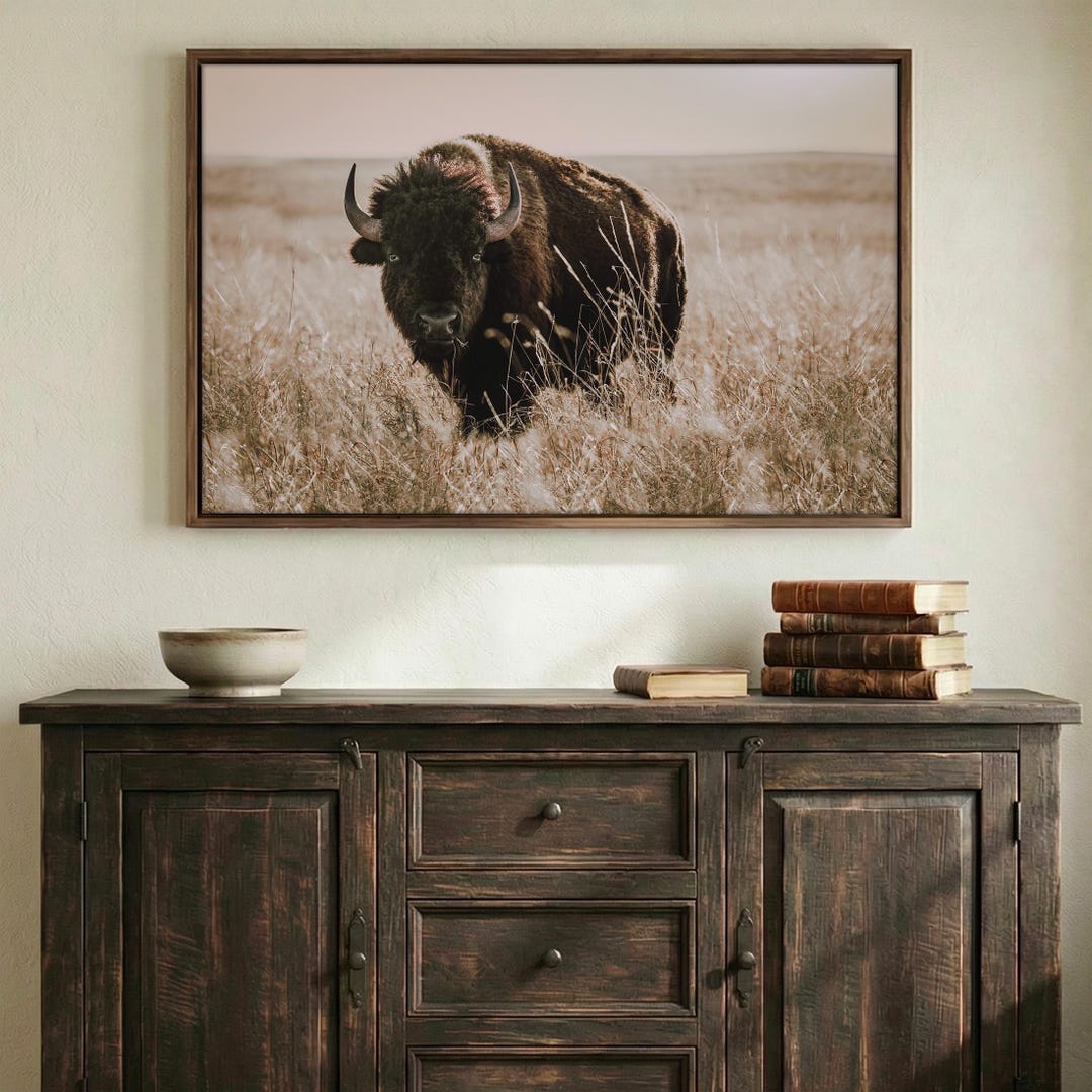 Buffalo Wall Art - Bison Canvas Print - Western American Bison Wall Art ...
