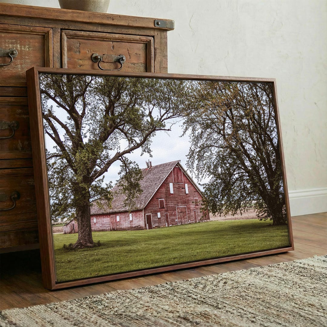 Red Barn Wall Art - Large Farmhouse Canvas Print - Rustic Country Decor ...