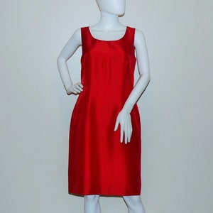 Vintage Red Silk Sleeveless Dress and Matching Embellished Silk Cropped Jacket, Cocktail Dress and Blazer Size 8, Spring Easter Red Dress