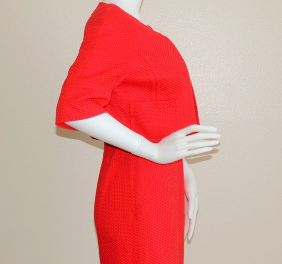 Vintage Red Textured Cotton Dress Suit, Dress & B… - image 6