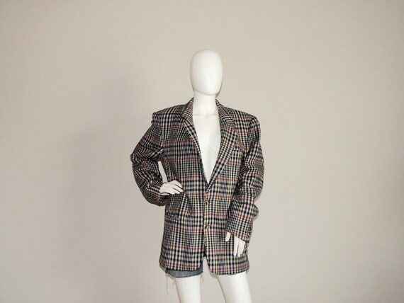 Hugo Boss, Vintage Hugo Boss Jacket Woven by Alexanders of Scotland for Boss, Hofmann Herren-Moden Pure New Wool Plaid Jacket, Unisex Tartan Coat