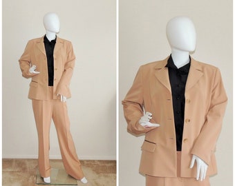 Vintage MARC AUREL Pant Suit, Beige Classic Fit Jacket and Pant Set, Office Suit, Business Deux Pieces, Trousers and Jacket Suit Size 42