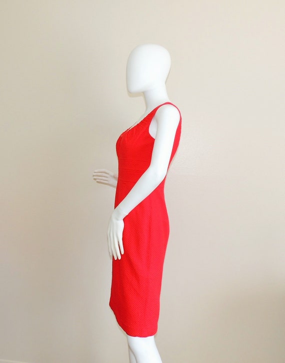 Vintage Red Textured Cotton Dress Suit, Dress & B… - image 5
