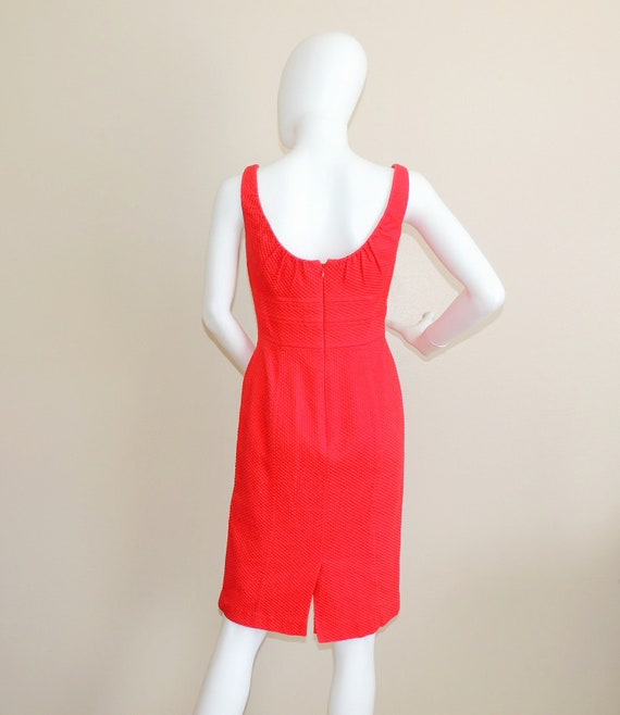 Vintage Red Textured Cotton Dress Suit, Dress & B… - image 10