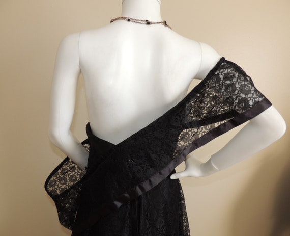 Vintage Victorian Dress, Black Lace Fit & Flare G… - image 10