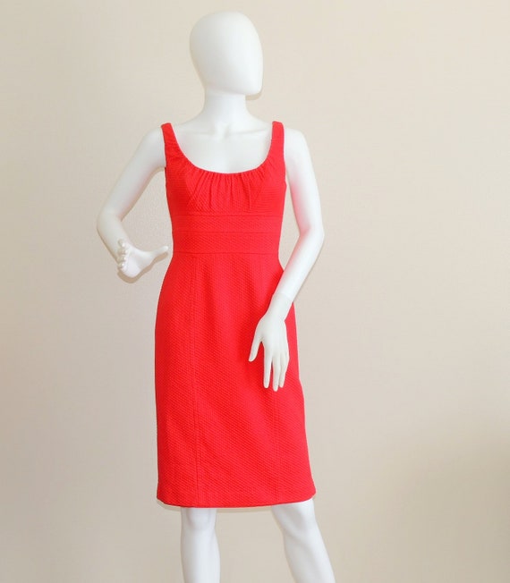Vintage Red Textured Cotton Dress Suit, Dress & B… - image 4