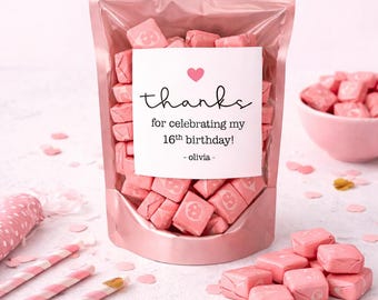 Personalized Birthday Favor Bags for Candy // Stand Up Zip Pouch Bags