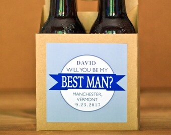 Best Man Proposal - Will You Be My Groomsman Beer - Groomsmen Beer Carrier Box - Custom Groomsmen Proposal Box - Wedding Party Invite Gift