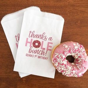 Donut Party Favor Bags - Donut Grow Up - Doughnut Birthday Treat Bag - Girl Donut Birthday Party Decoration - Donut Themed Baby Shower Decor